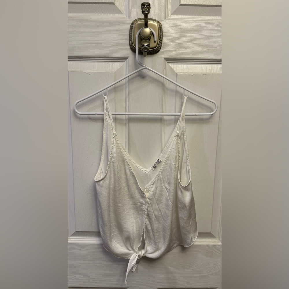 Free People Tie Front Cropped Top